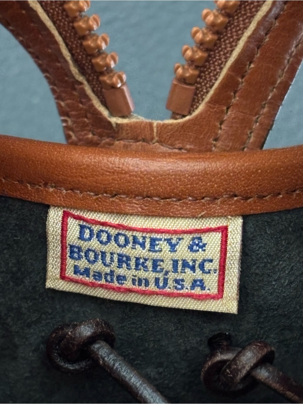 Dooney & Bourke Black with Brown Trim Pebbled Leather Satchel - Picture 6 of 13